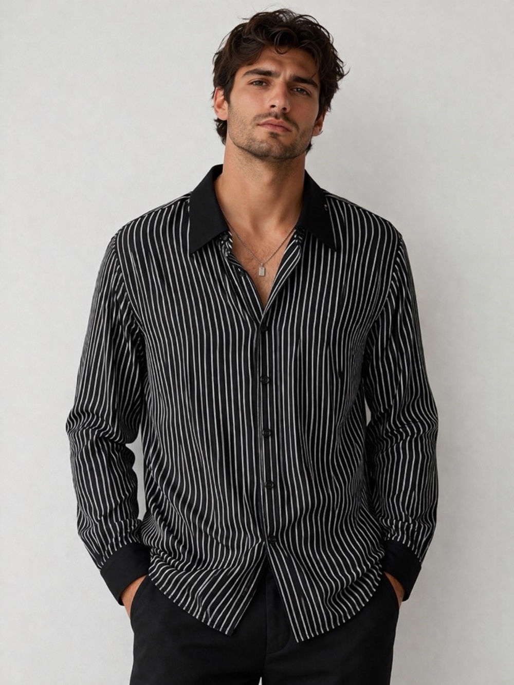 Michael Brandon Striped Button-Up Shirt